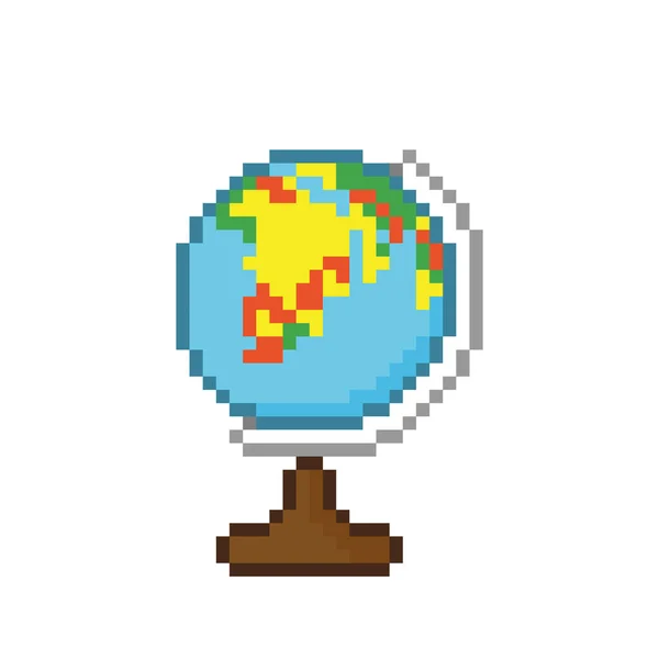 Image Miniature Pixel Globe Illustration Vectorielle Point Croix — Image vectorielle