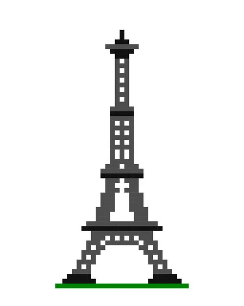 Image Pixel Tour Eiffel Illustration Vectorielle Pixel Art — Image vectorielle