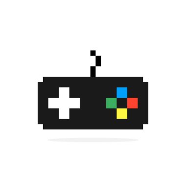 Gamepad piksel görüntüsü. Piksel joystick 'in vektör çizimi.