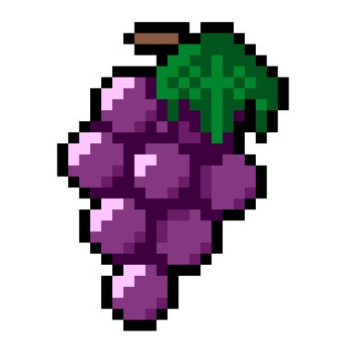 Üzüm deseni. Piksel üzümlü resim. Piksel Sanatının Vektör İllüstrasyonu.