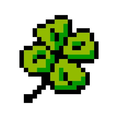 Piksel dört yaprak. Logo deseni dört yaprak resmi. Piksel Sanatının Vektör İllüstrasyonu.