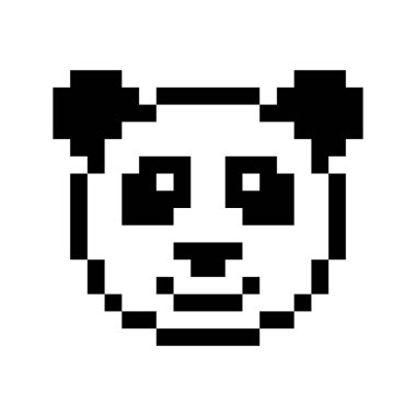 Pikselin panda görüntüsü. Piksel Sanatının Vektör İllüstrasyonu.