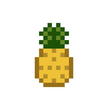 Ananas pikseli resmi. vektör illüstrasyonu