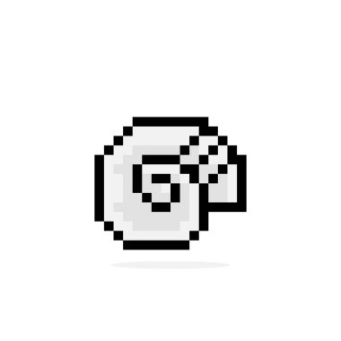 deniz kabuğu pikseli görüntüsü. vektör illüstrasyonu