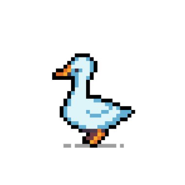 8 bit oyun için piksel martı. çapraz dikiş şablon vektör çizimi.