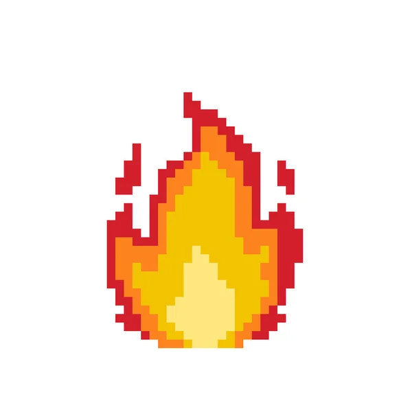Pixel Oheň Pro Bit Hry Vektorová Ilustrace Křížového Stehu Herní — Stockový vektor