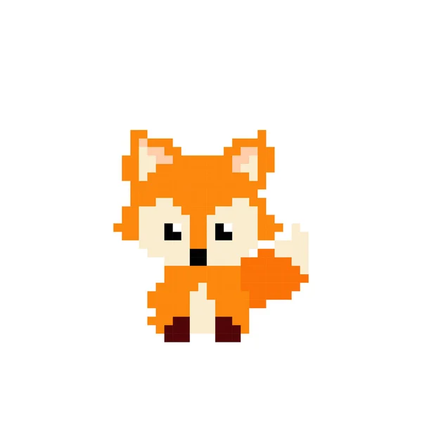 Αλεπού Pixel Εικόνα Εικονογράφηση Διανύσματος — Διανυσματικό Αρχείο