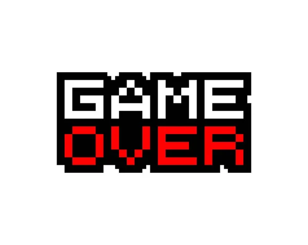 Oyun bitti piksel. Çapraz dikiş ve tişört desenlerinin vektör illüstrasyonu.