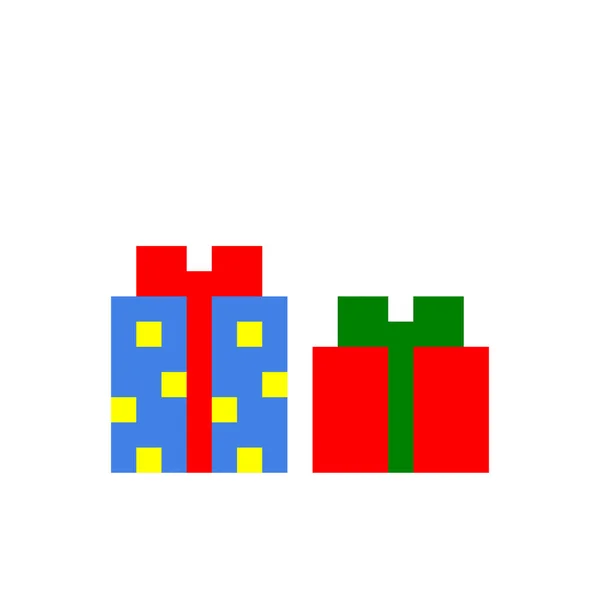 Imagen Píxel Regalo Navidad Ilustración Vectorial — Vector de stock