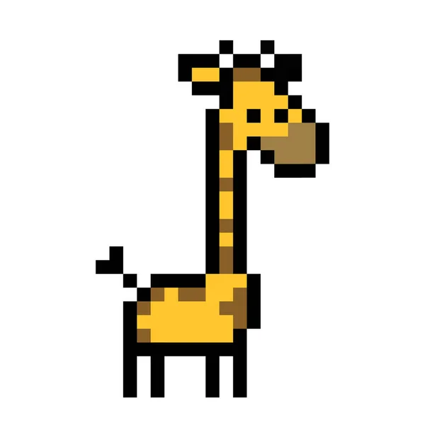 Girafe Image Girafe Pixel Illustration Vectorielle Pixel Art — Image vectorielle