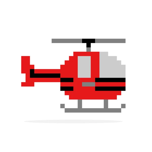 Pixel Helicopter Image Vector Illustration Cross Stitch Pattern — Stock Vector