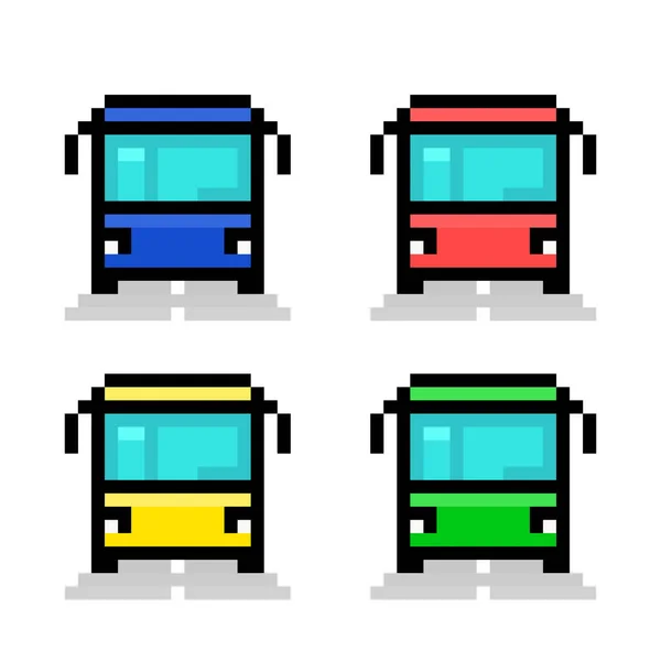 Συλλογή Εικονοστοιχείων Λεωφορείου Εικονογράφηση Διάνυσμα Για Bit Παιχνίδι Σταυροβελονιά — Διανυσματικό Αρχείο