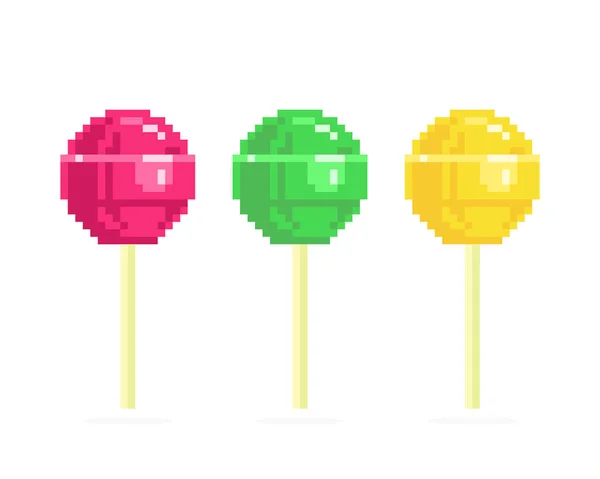 Pixel Lollipop Image Vector Illustration Cross Stitch Crochet Pattern — Stock Vector