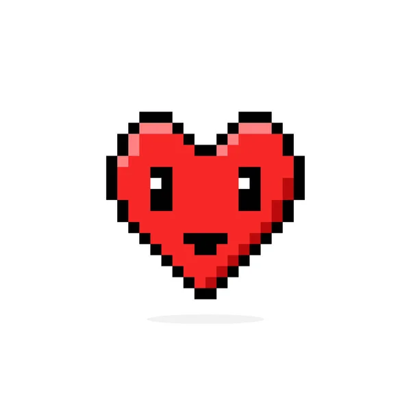 Heart Pixel Image Vector Illustration Love Pattern Cross Stitch Pattern — Stock Vector