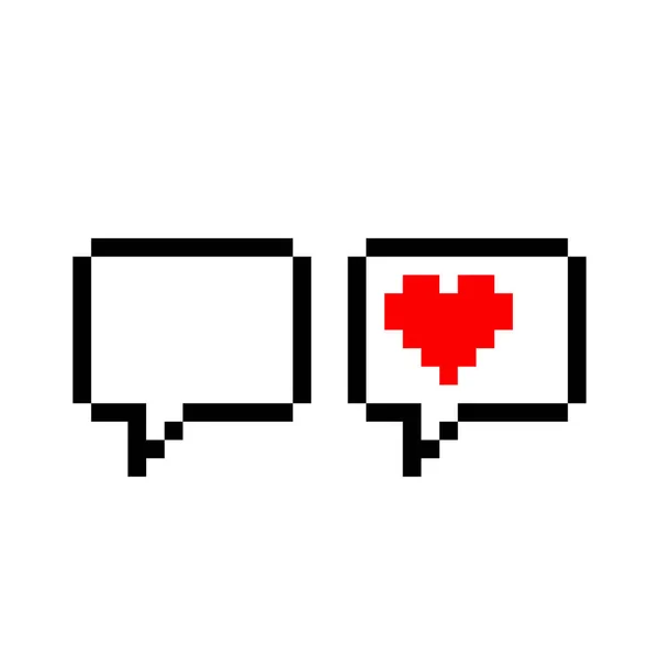 Speech Bubble Pixels Love Images Vector Illustration — Stock Vector