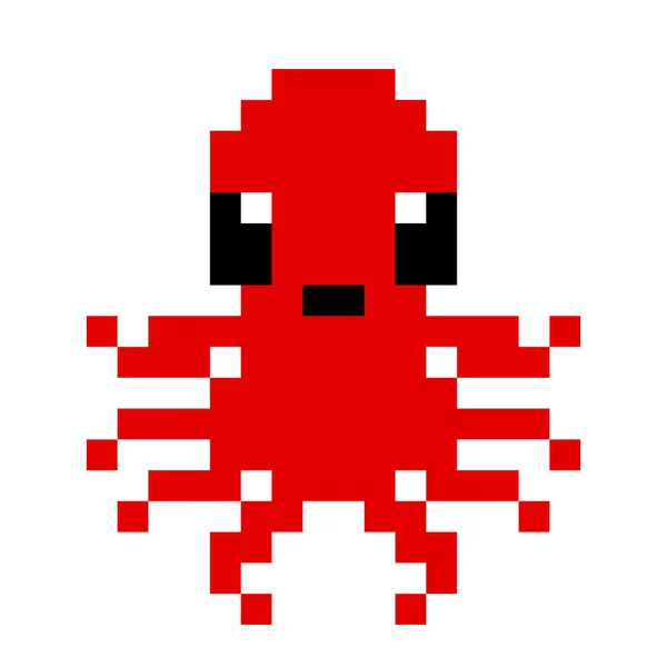 Imagen Pulpo Píxeles Vector Ilustración Pixel Art — Archivo Imágenes Vectoriales