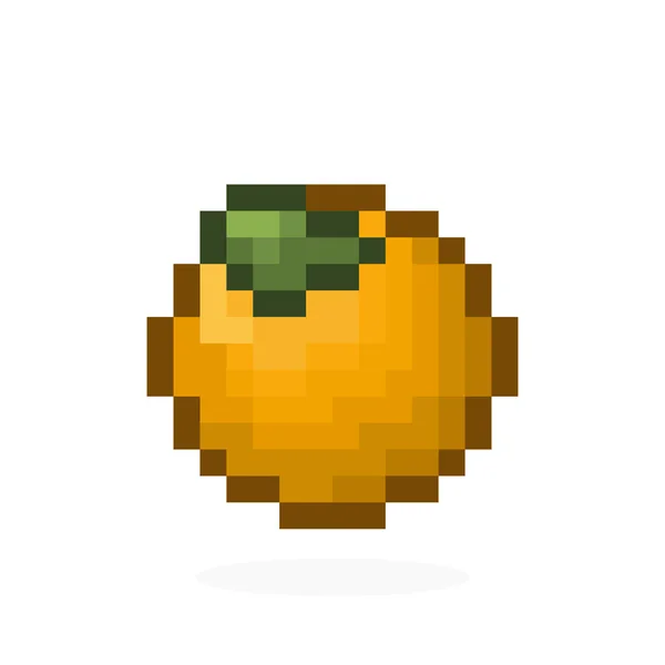 Immagine Pixel Frutta Arancione Illustrazione Vettoriale Del Modello Punto Croce — Vettoriale Stock