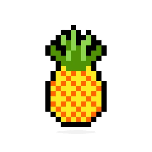 Immagine Pixel Ananas Illustrazione Vettoriale — Vettoriale Stock