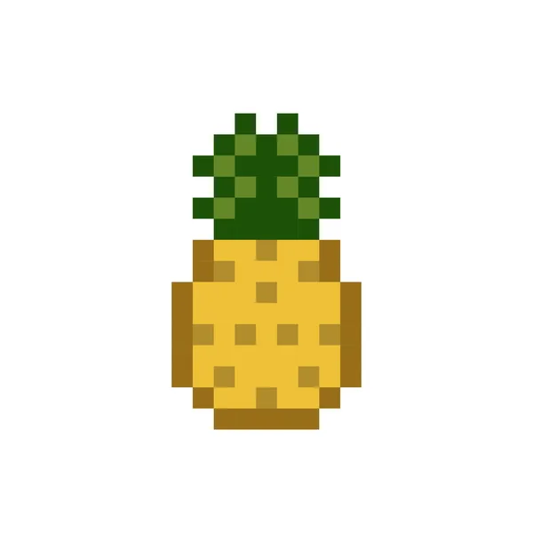 Immagine Pixel Ananas Illustrazione Vettoriale — Vettoriale Stock