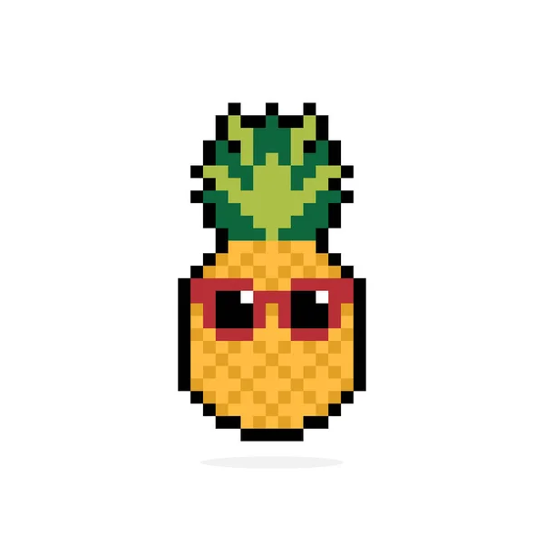 Pixelbild Ananas Vektorillustration — Stockvektor