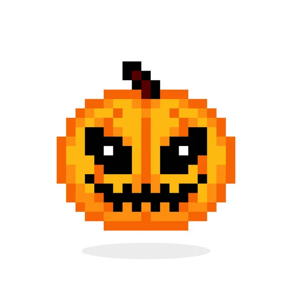 Imagen Píxel Calabaza Halloween Ilustración Vectorial — Archivo Imágenes Vectoriales