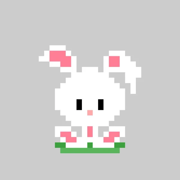 Image Lapin Pixel Illustration Vectorielle Motif Point Croix — Image vectorielle