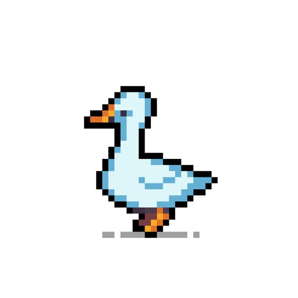 Pixel Zeemeeuw Voor Bit Games Kruissteek Patroon Vector Illustratie — Stockvector