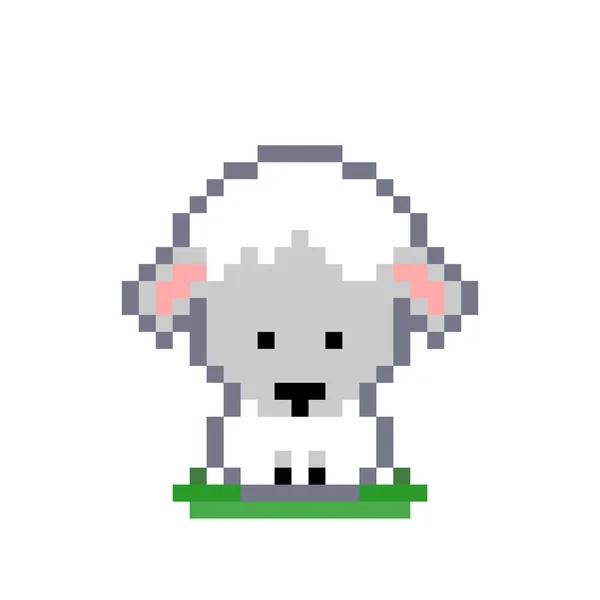 Pixel Sheep Image Cross Stitch Pattern Vector Illustration — Stock Vector