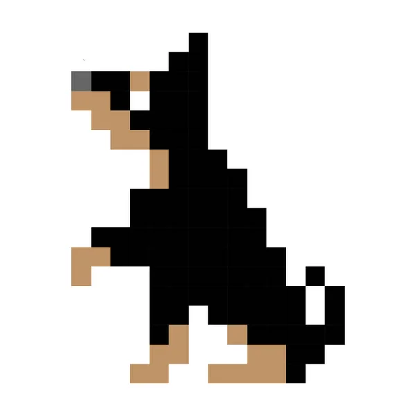 Pixel Image Chien Berger Allemand Illustration Vectorielle Pixel Art — Image vectorielle