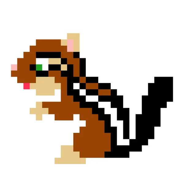 Padrão Esquilo Imagem Esquilo Pixel Ilustração Vetorial Pixel Art —  Vetores de Stock