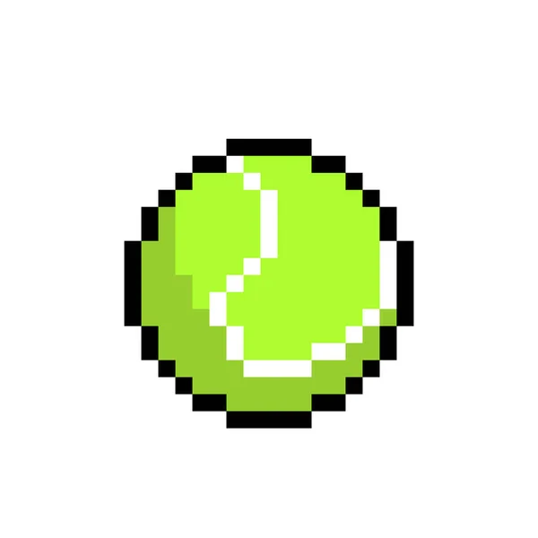 Immagine Del Pixel Della Palla Tennis Punto Croce Modello Vettoriale — Vettoriale Stock