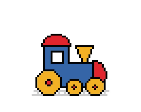 Pixelzug Kinder Trainieren Spielzeug Pixel Vektor Illustration — Stockvektor