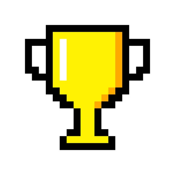 Trofeo Pixel Art Para Juegos Bits Patrón Punto Cruz Camiseta — Archivo Imágenes Vectoriales