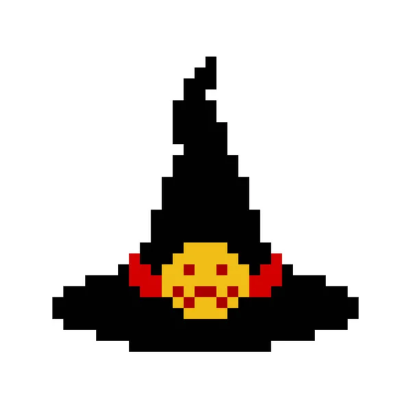 Witch Hat Pixels Pixel Art Vector Illustration — Stock Vector