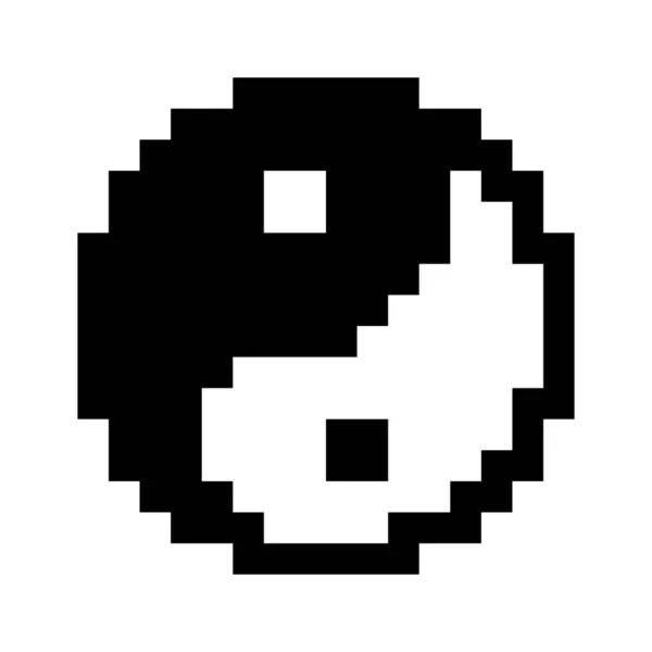 Pixel Yin Yang形象 像素艺术的矢量说明 — 图库矢量图片