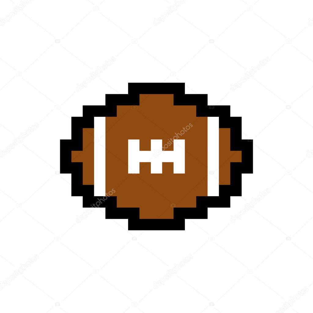 Football pixel image. cross stitch pattern vector illustration.