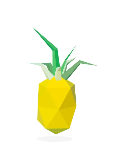 Polygonal Pineapple Art Image Low Poly Pineapple Vector Illustration — Stock Vector