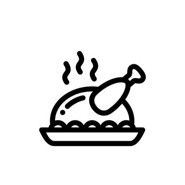 Tavuk menüsü simgesi. Vektör illüstrasyonu.