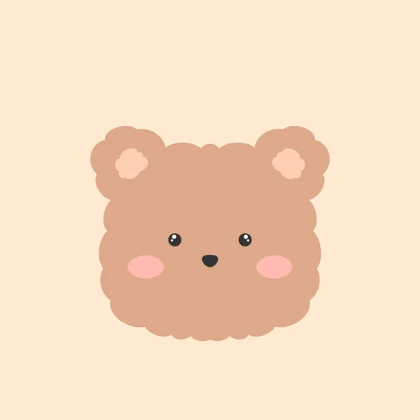 Çocuk çıkartmaları ve tişört tasarımları için sevimli kahverengi ayı simgesi.