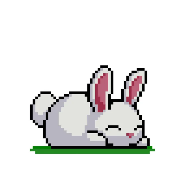 Imagen Pixel Bunny Para Activos Juego Bits Patrón Punto Cruz — Vector de stock