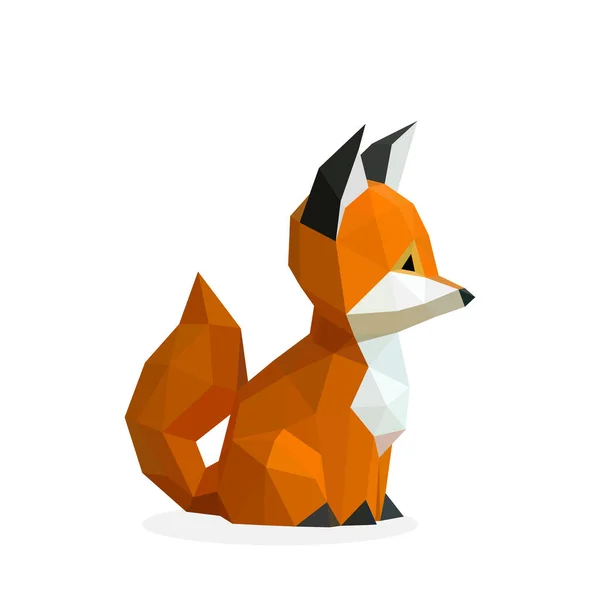Low Poly Fox Bild Polygonale Animal Vector Illustration Logo — Stockvektor