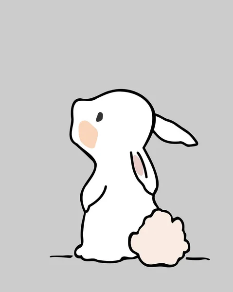 Cute Bunny Stylu Linii Dla Ikon Logo Kolorowanki Zdjęcia Projektowanie — Wektor stockowy
