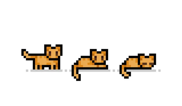 Εικόνα Γάτας Pixel Εικονογράφηση Διάνυσμα Για Bit Παιχνίδι Σταυροβελονιά — Διανυσματικό Αρχείο
