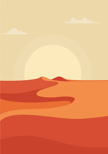 Современная Минималистская Абстрактная Иллюстрация Естественный Закат Абстрактный Пейзаж Солнце Небо — стоковый вектор