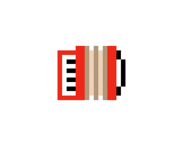 Bild Eines Pixel Akkordeon Musikinstruments Für Kreuzstichmuster Und Vektor Illustrationen — Stockvektor