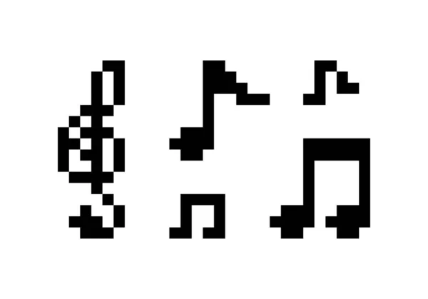 ピクセル音楽アイコン 音符要素のデザイン ベクターイラスト ゲーム遊ぶ無料オンライン — ストックベクタ