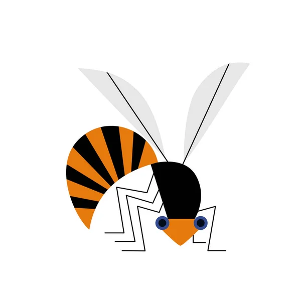 Ikon Lebah Untuk Anak Anak Stiker Dan Desain Kaos Vektor - Stok Vektor