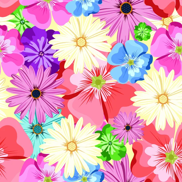Beautiful floral pattern. Seamless pattern. Flowers. Bright buds, leaves, flowers. Flowers for greeting cards, posters, flyers. Flower shop. Seamless vintage tropical flower pattern vector.