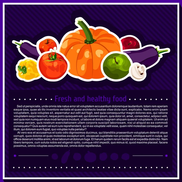Set di elementi vegetali vettoriali per infografica. Verdure isolate. Cibo fresco e sano. Dieta. Pomodoro, pepe giallo, fungo, zucca . — Vettoriale Stock