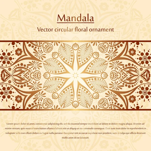 Flor fundo circular. Um desenho estilizado. Mandala. Ornamento de renda estilizado. Ornamento floral indiano. Fundo floral delicado para cartões de felicitações, rótulos. Colocar no texto . — Vetor de Stock